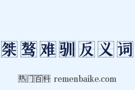 桀骜难驯反义词是什么意思的图片